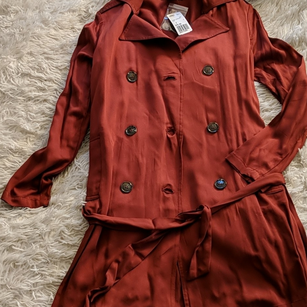 Burnt red peacoat